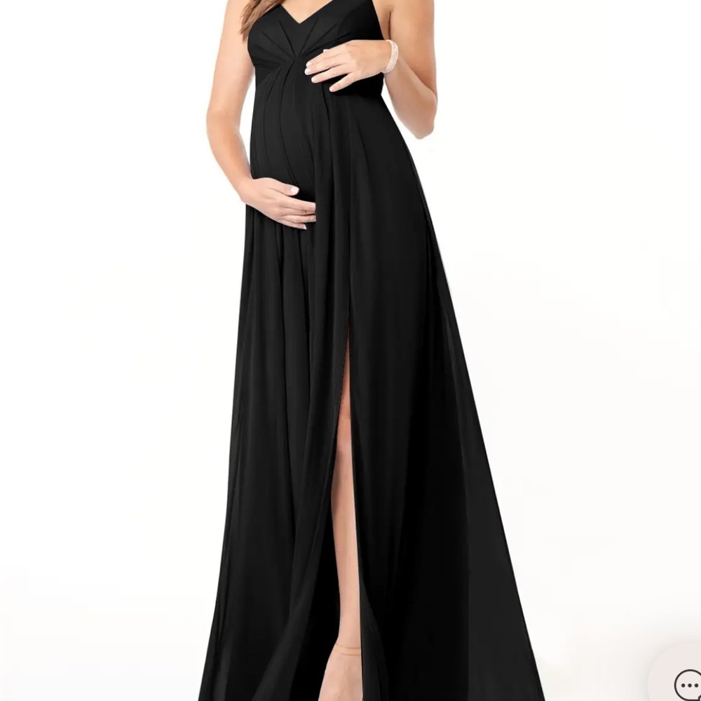 Azazie Black Maxi Maternity Dress